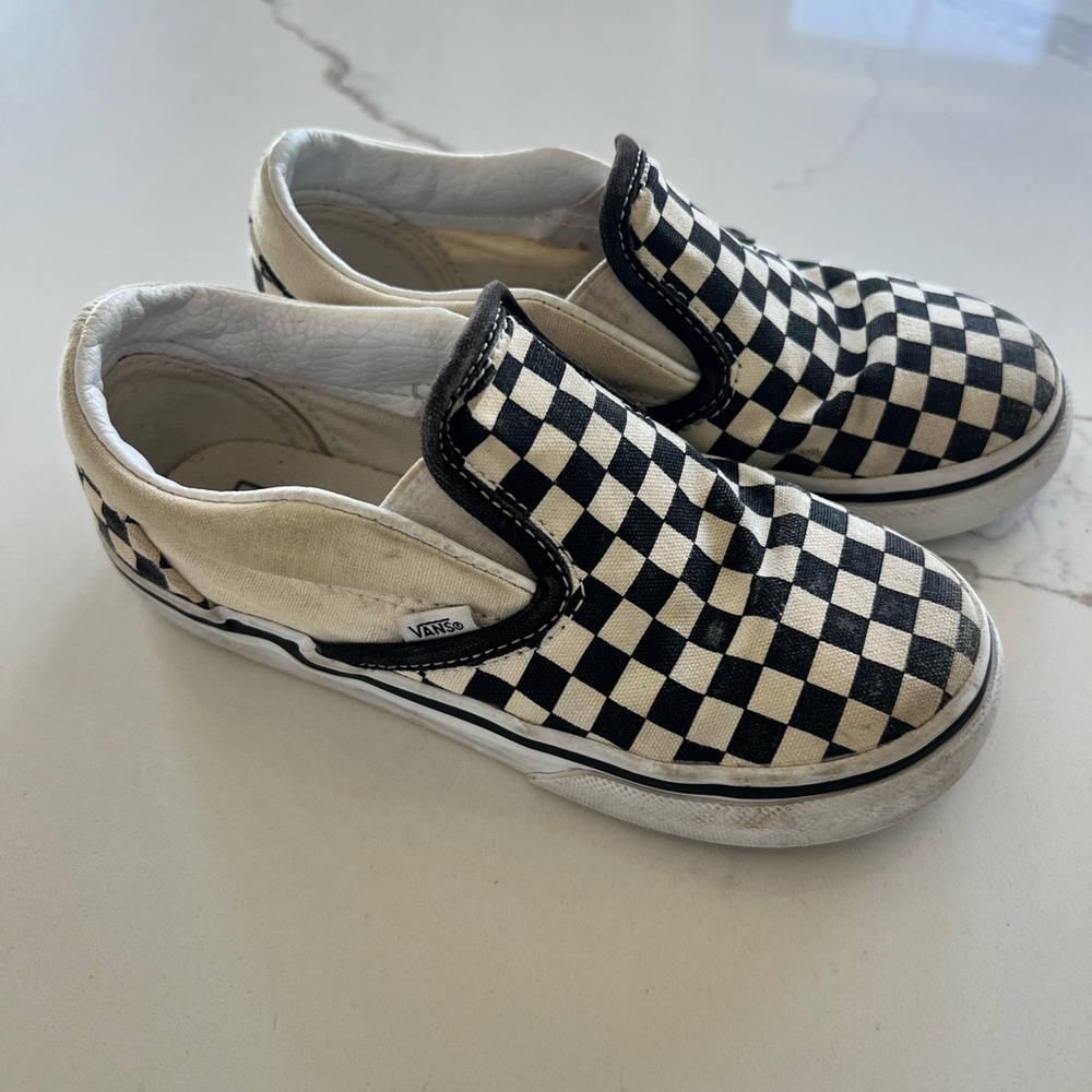 Toddler size 10 Vans Black and White Checkered Slip-Ons